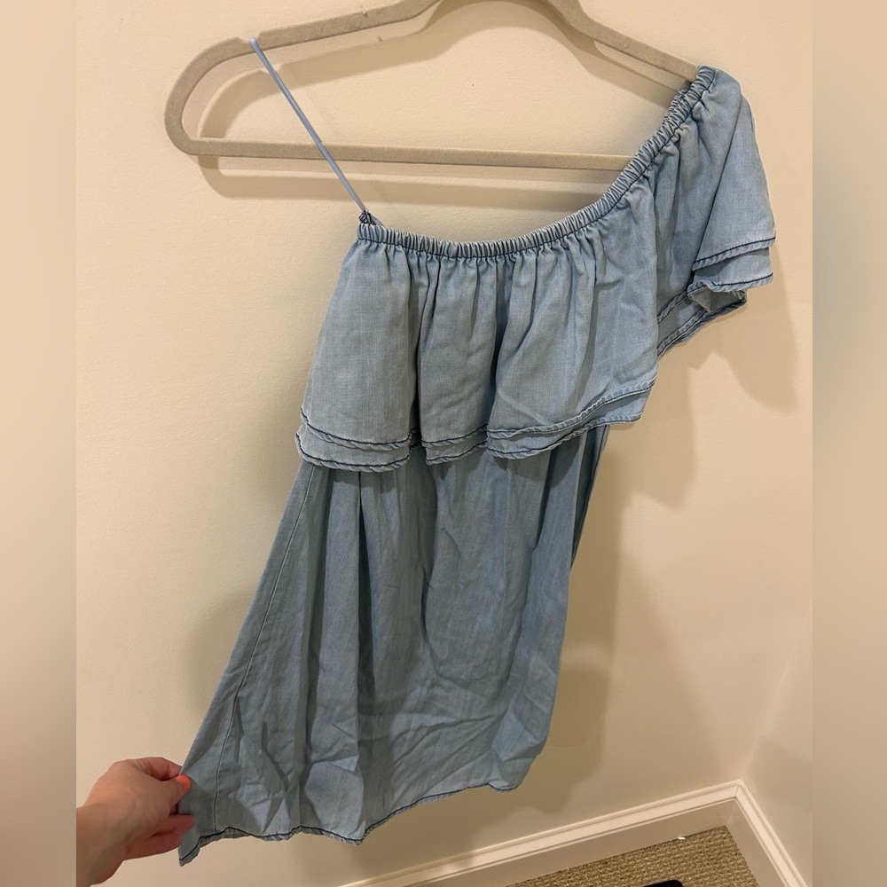 Bb Dakota one shoulder chambray dress